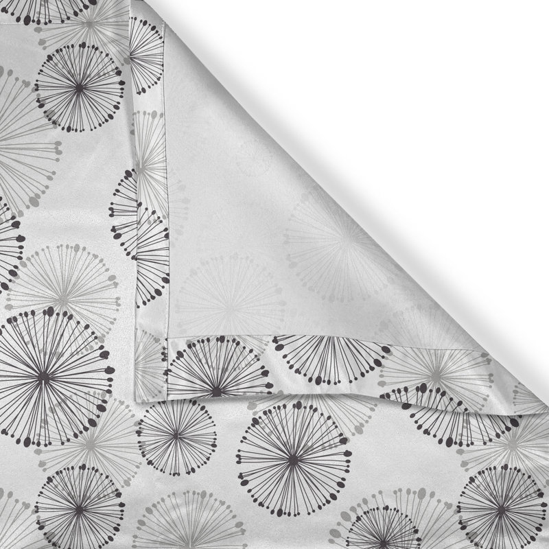 Rustic curtain, dandelion motif, dried rose