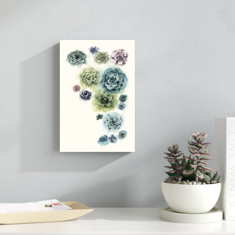 «Succulent Cluster I», peinture sur toile, H 12 po x l 8 po