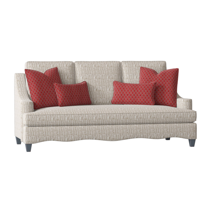 Atlantic Upholstered 86'' Sofa, Espresso, White Caps Fog, Amelia Azalea