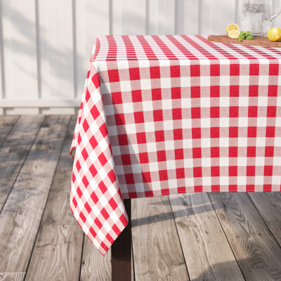 Andreas Gingham 100% Cotton Square/Oval Tablecloth