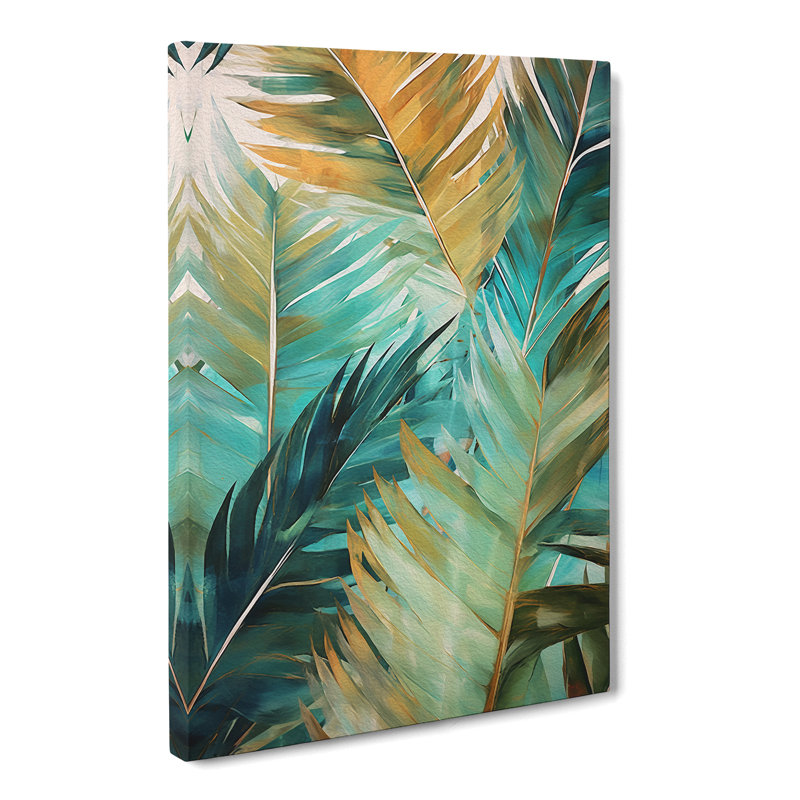 Palm Leaf Action No.2 - Wrapped Canvas, 50cm H x 35cm W x 3cm D