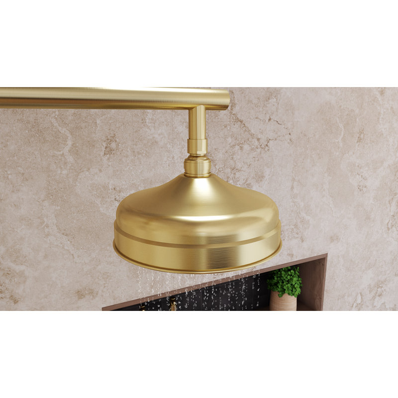 Levantine 8 in. Shower Head, Brushed Brass, Brushed Brass