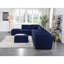 Fauteuil sans accoudoirs modulaire Crosby, tissu bleu