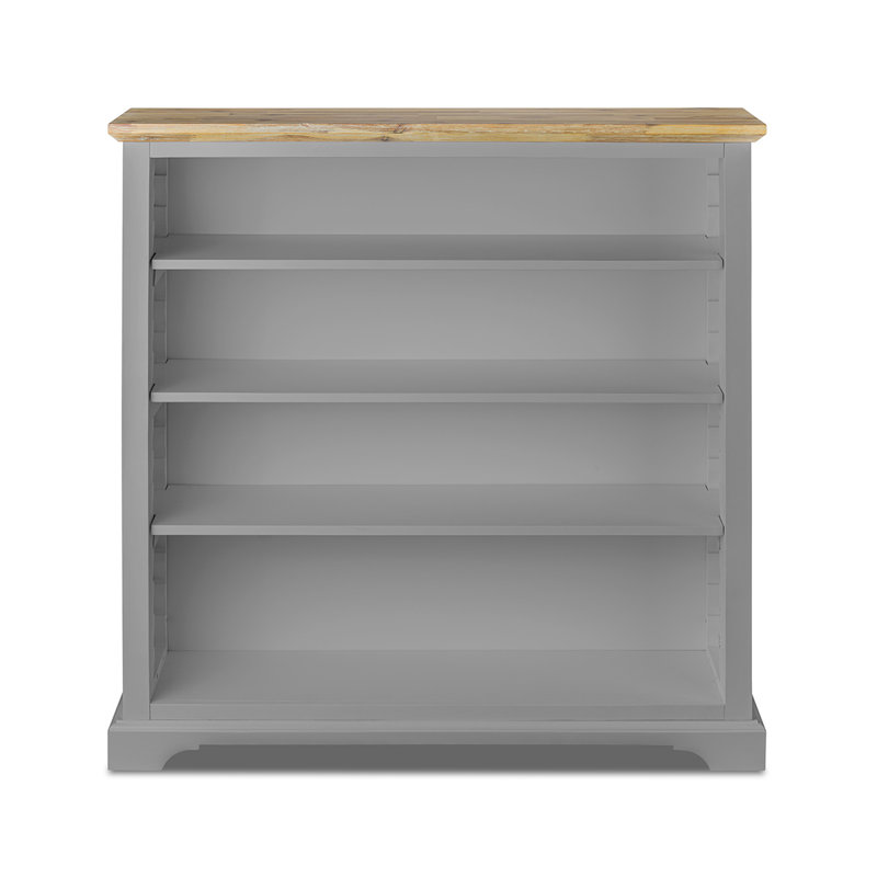 124 cm H x 120 cm W Solid Wood Bookcase, dove grey