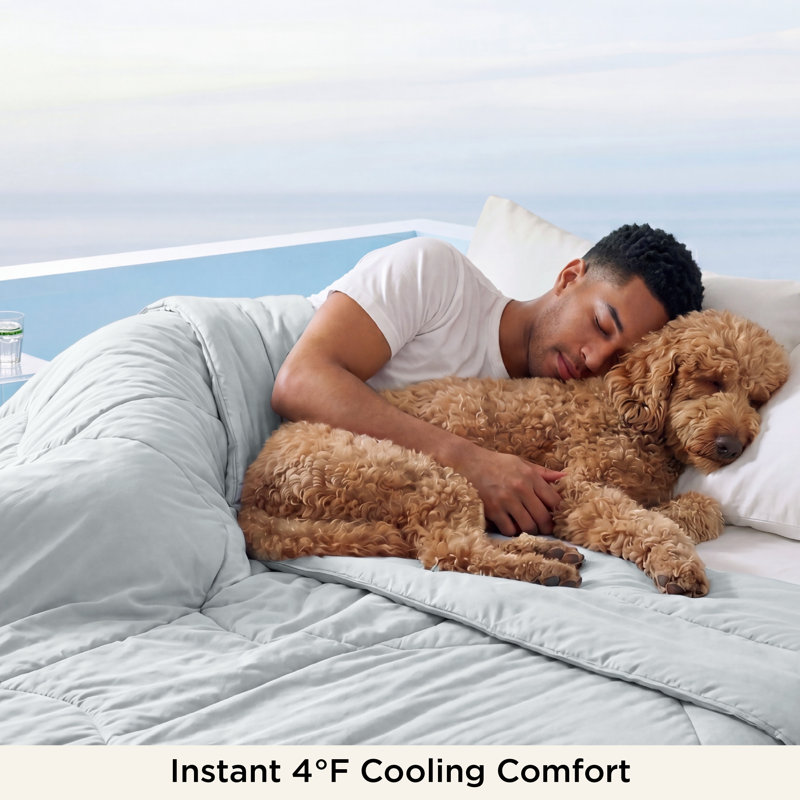 Bedsure Cal King Dual-Sided Cooling Comforter – Harbor Mist, Lightweight & Breathable for Summer, California King Comforter