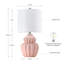 Lampe de table en céramique striée 18,5 po avec abat-jour tambour-1664796064