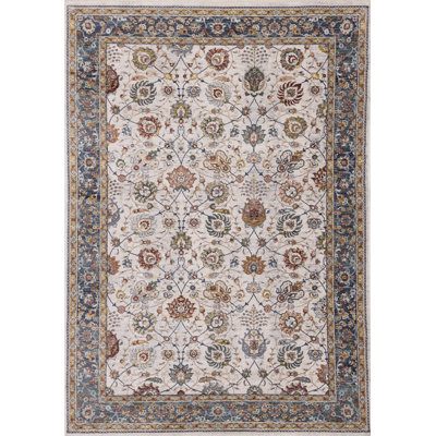 Khirey Cream Classic Polyester Living Room Carpet