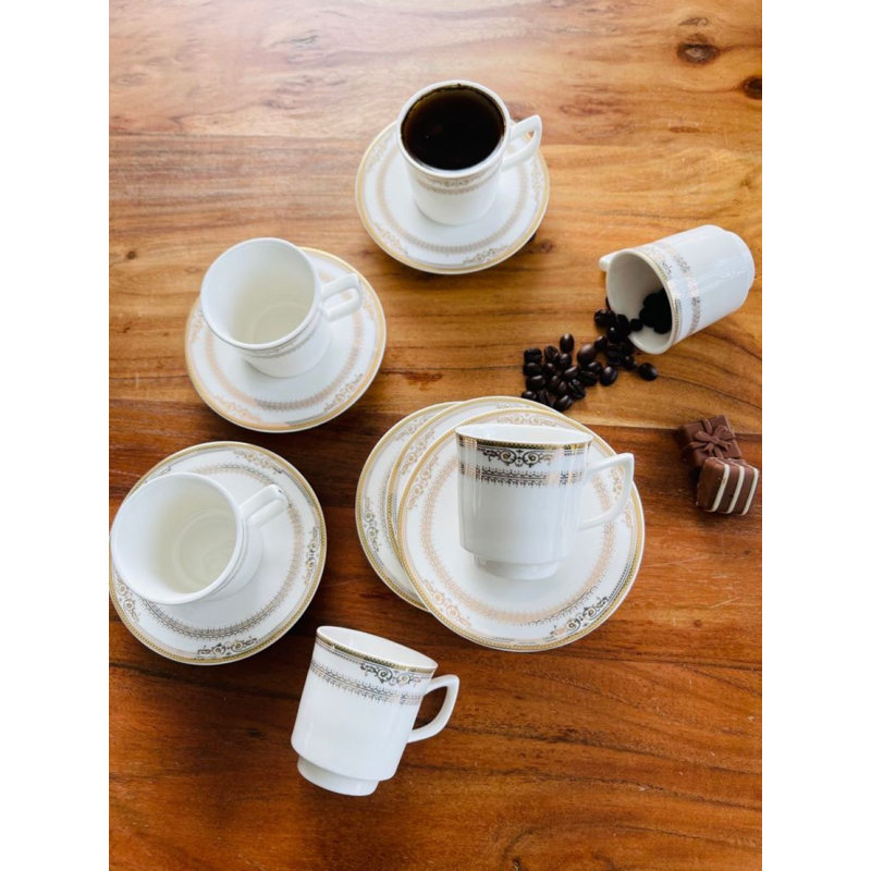Ensemble de 6 tasses à espresso et soucoupes