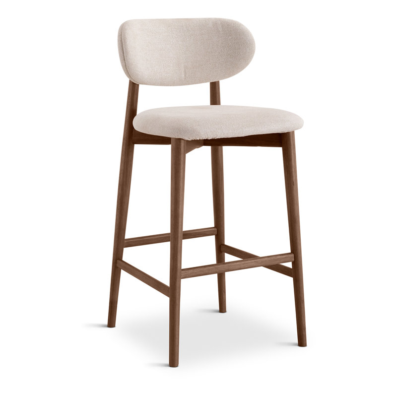 Tabouret de bar / de comptoir Alida Ena Lucia - siège en jute Harvest - structure Ebano, Brun