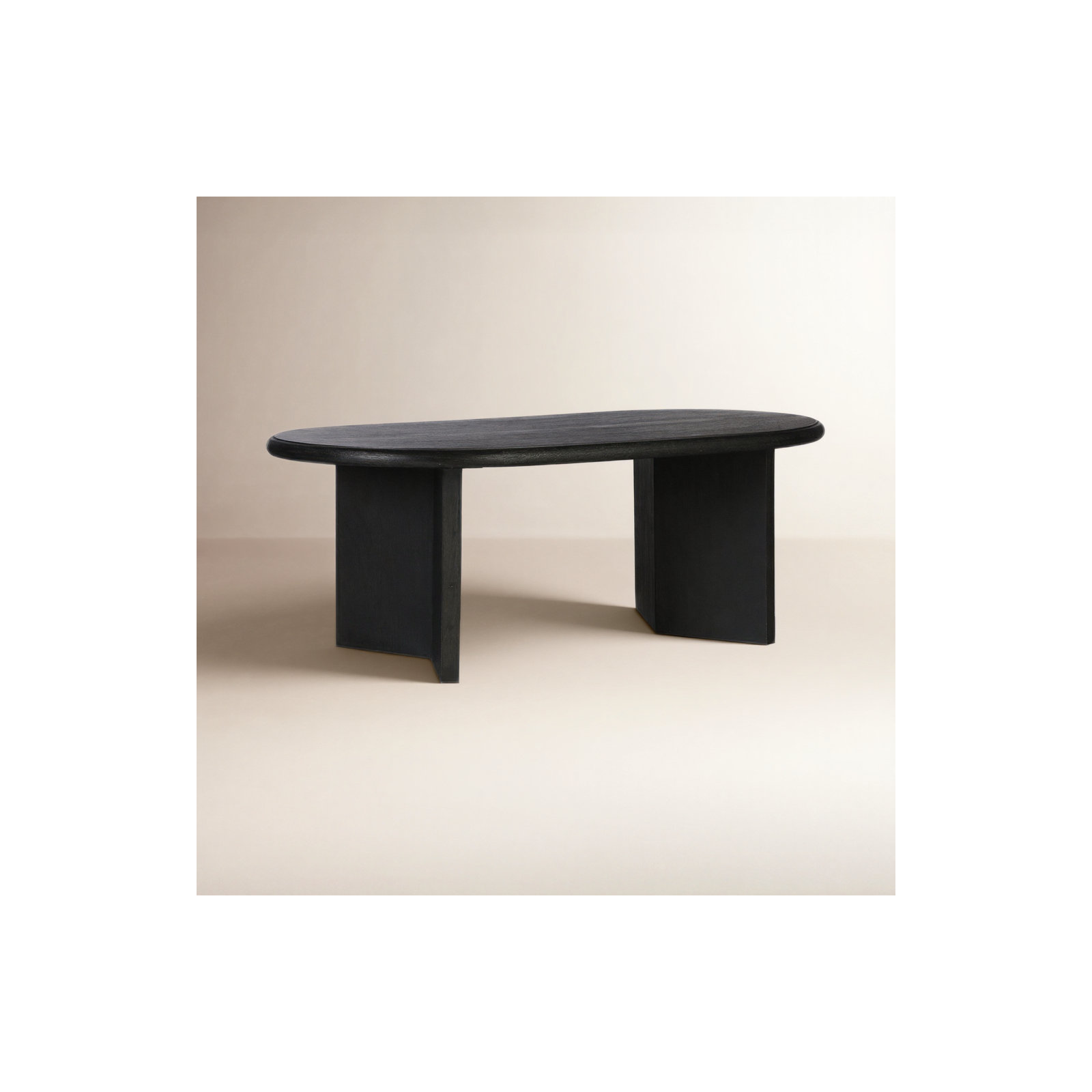 Brix Solid Wood Coffee Table, Matte Black