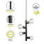 Luminaire suspendu spoutnik 4 lumières à finition noire satinée, cordon de suspension réglable 6 pi