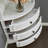 White Glass + Solid Wood Accent Cabinet