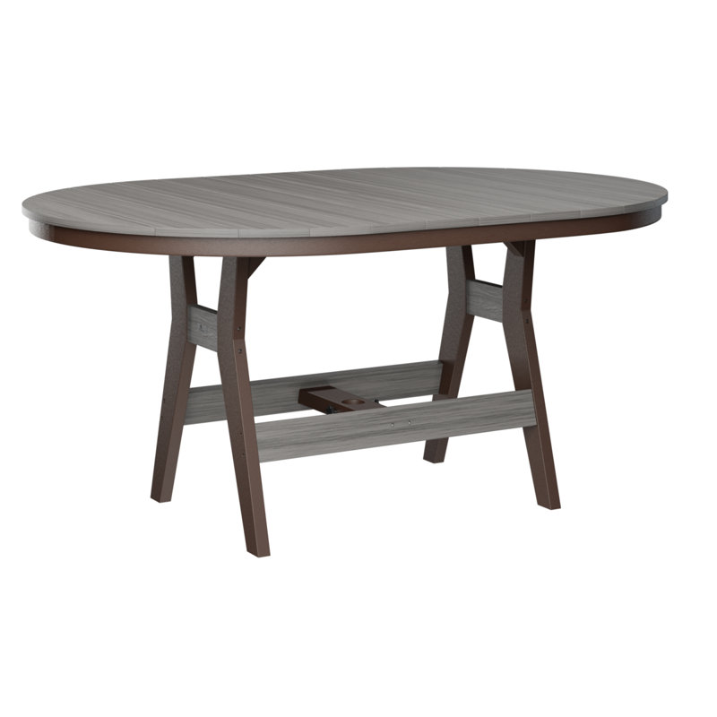 Table de bar berlinoise Berlin, Bois flottant gris, Chocolat / Brun, 38.87" H x 64" W x 44" D
