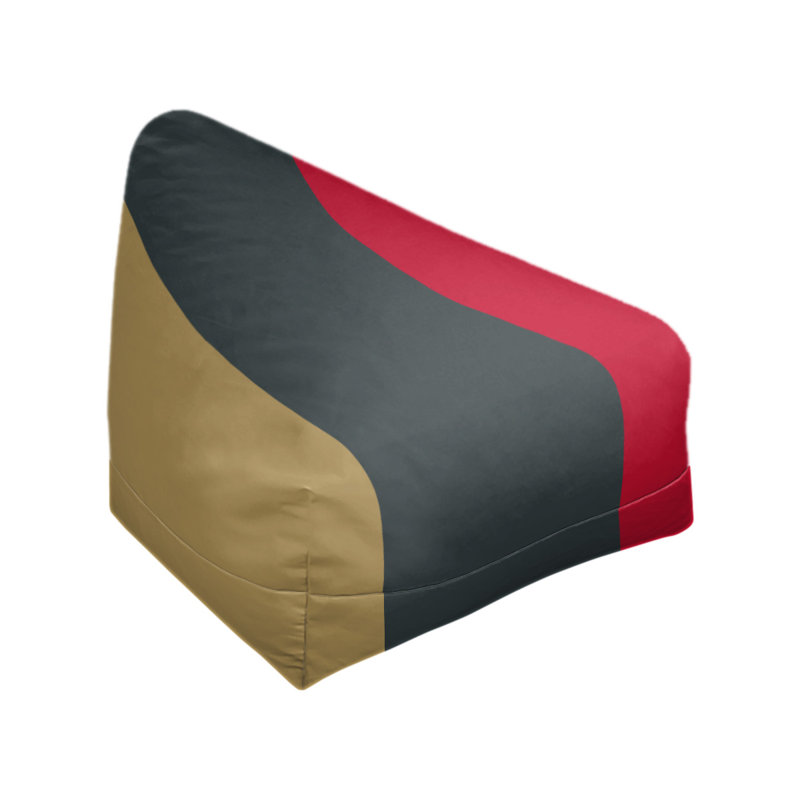 Classic Bean Bag, 30" H x 27" W x 27" D, Gold/Steel Gray/Red