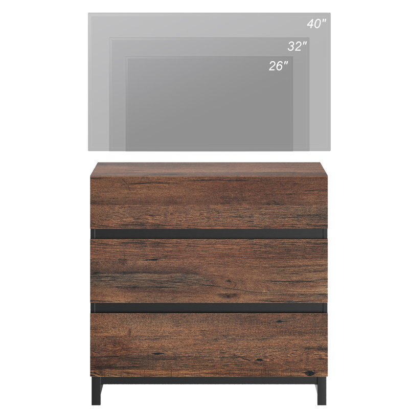 Aadam Modern TV Stand For Tvs Up To 40 Inch, Entertainment Center TV Console With 3 Drawers And Metal Base, Media Console For Living Room, Bedroom
