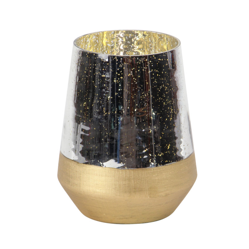 Votive contemporaine en verre, H 9 po x l 7 po x P 7 po