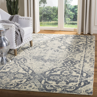 Ellicottville Hand-Tufted Charcoal/Ivory Area Rug