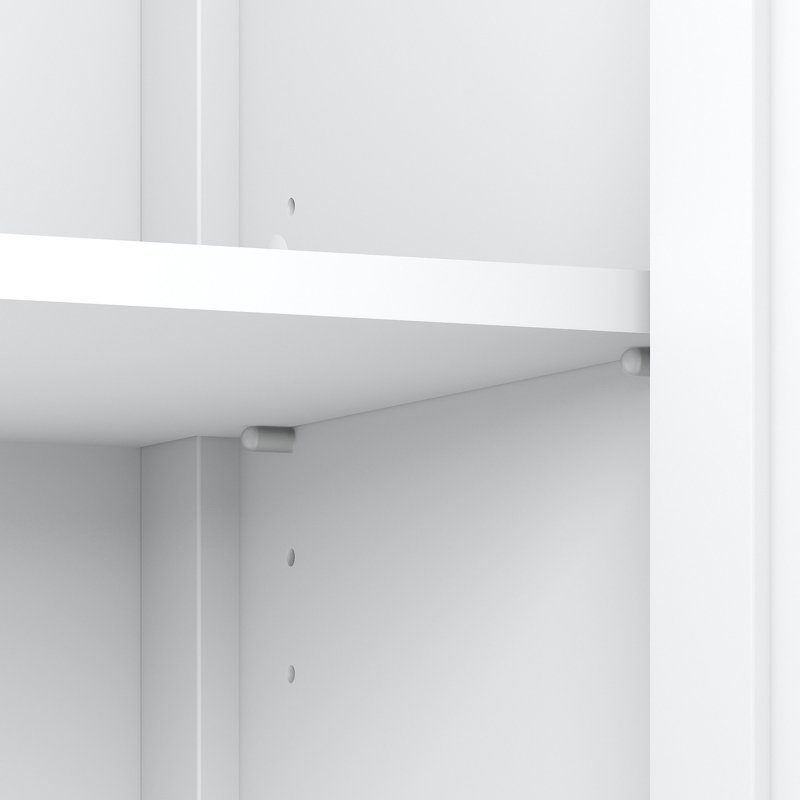 Armoire de rangement avec portes Shelonda, Blanc pur / déclin gris