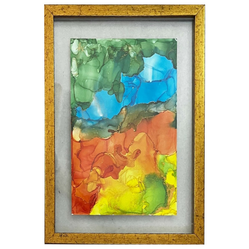Séparation des couleurs - Abstrait | Avec cadre | Encre sur toile | Par Ruchi Gupta