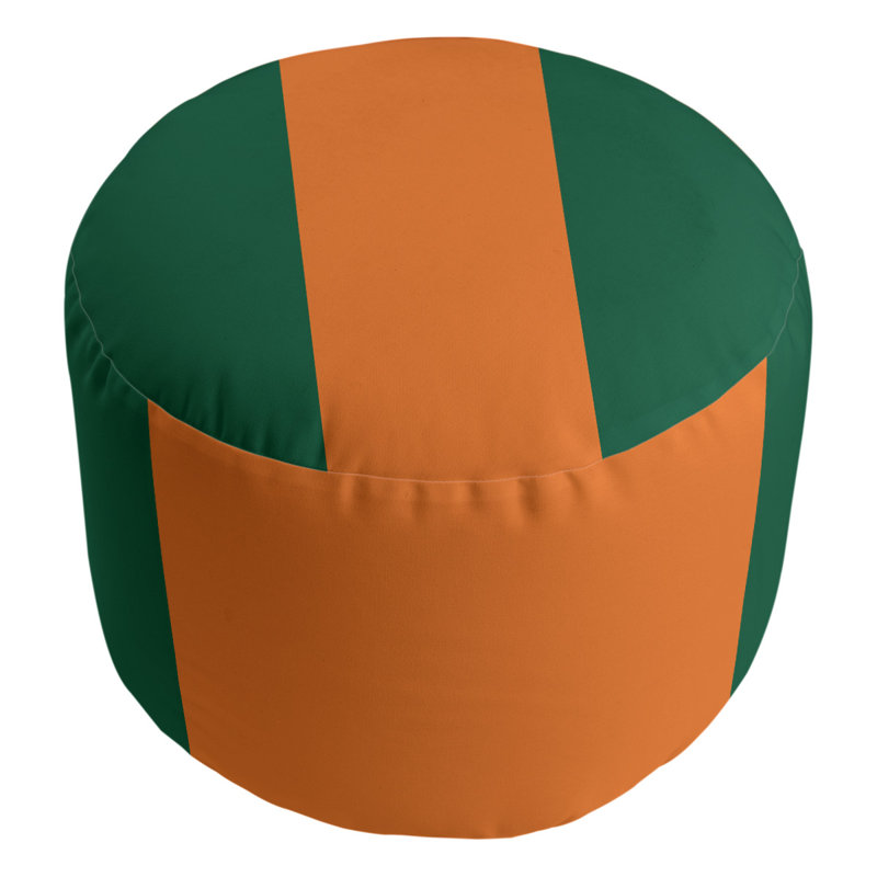 Repose-pieds cubique rond à rayures 20,5", Vert / Orange / Vert