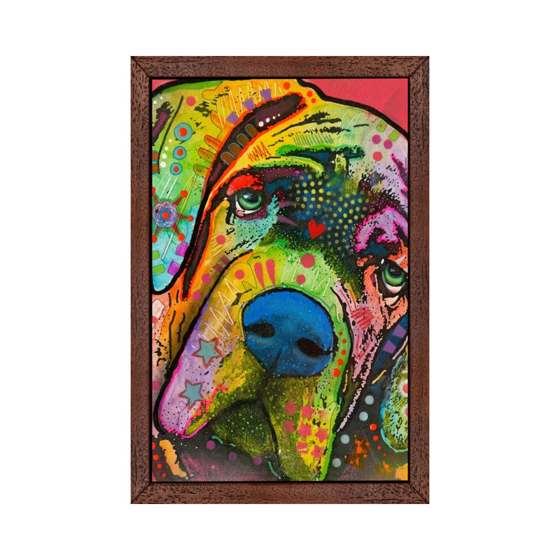 Mastiff by Dean Russo - Print on Canvas, 66.04 cm H x 45.72 cm W, Brown Framed
