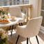 Chaise d'appoint rembourrée de style Mid-Century beige avec dossier capitonné, ensemble de 2-130933895