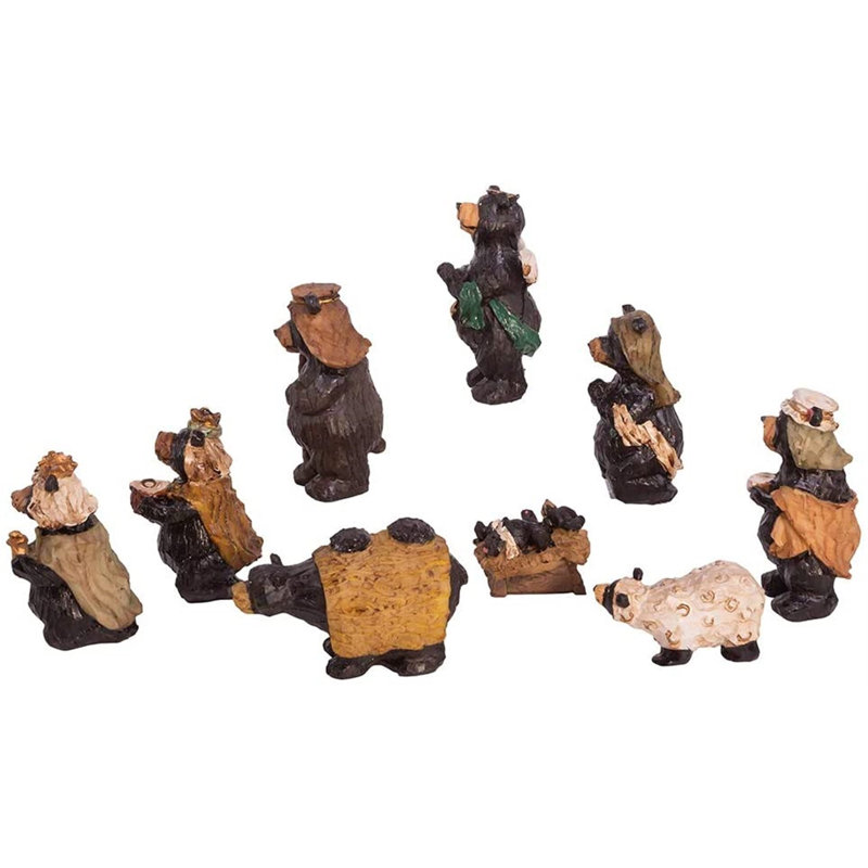 Kurt Adler 4-Inch Resin Bear Nativity Set of 9