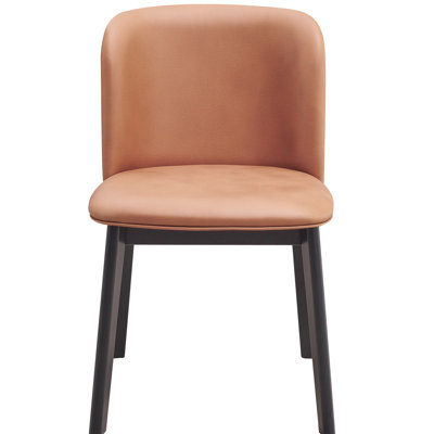 Ergonomic Side Chair  2  - Comfortable And Fashionable Camel Polish Of 2 Design For Comfort Style