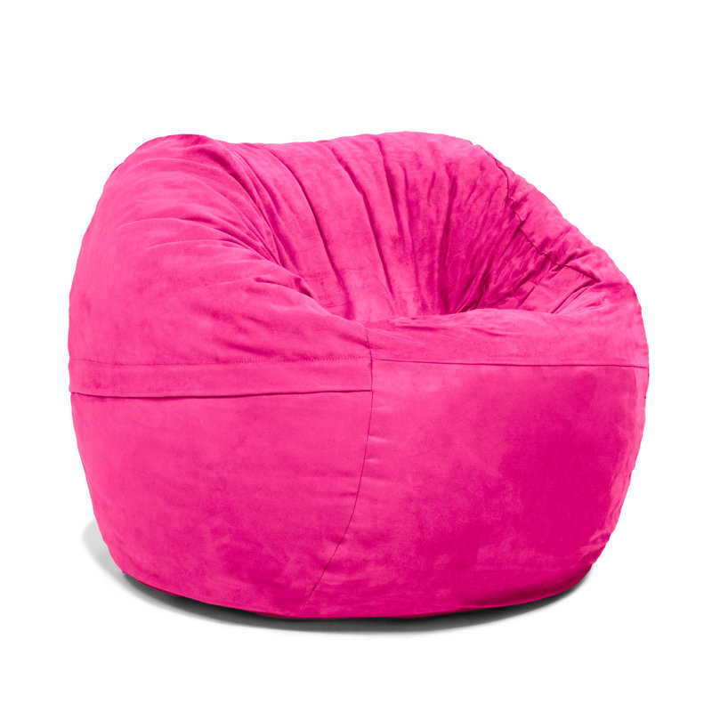 Saxx 3 Foot Round Bean Bag w/ Removable Cover, Fuchsia