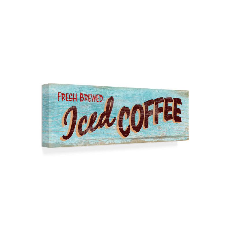 Art rétro sur toile «Iced Coffee» par RetroIlan, H 10 po x l 32 po