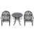 All-Weather Cast Aluminum Dining Furniture Set With Black Frame-2038101086