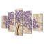 Mauve Jacaranda Tree Dreams I - Tree Jacaranda, impression sur toile 5 panneaux