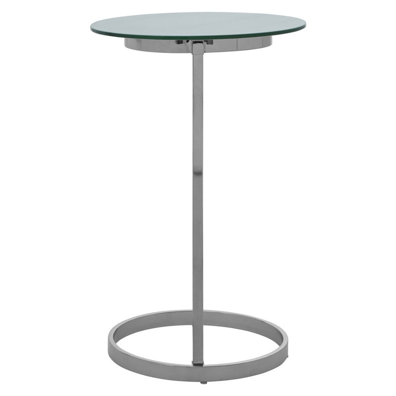 Emile Frame End Table, Silver, White