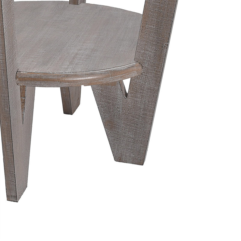 Table de bout rustique ronde - style champêtre français, finition en placage, fabrication robuste