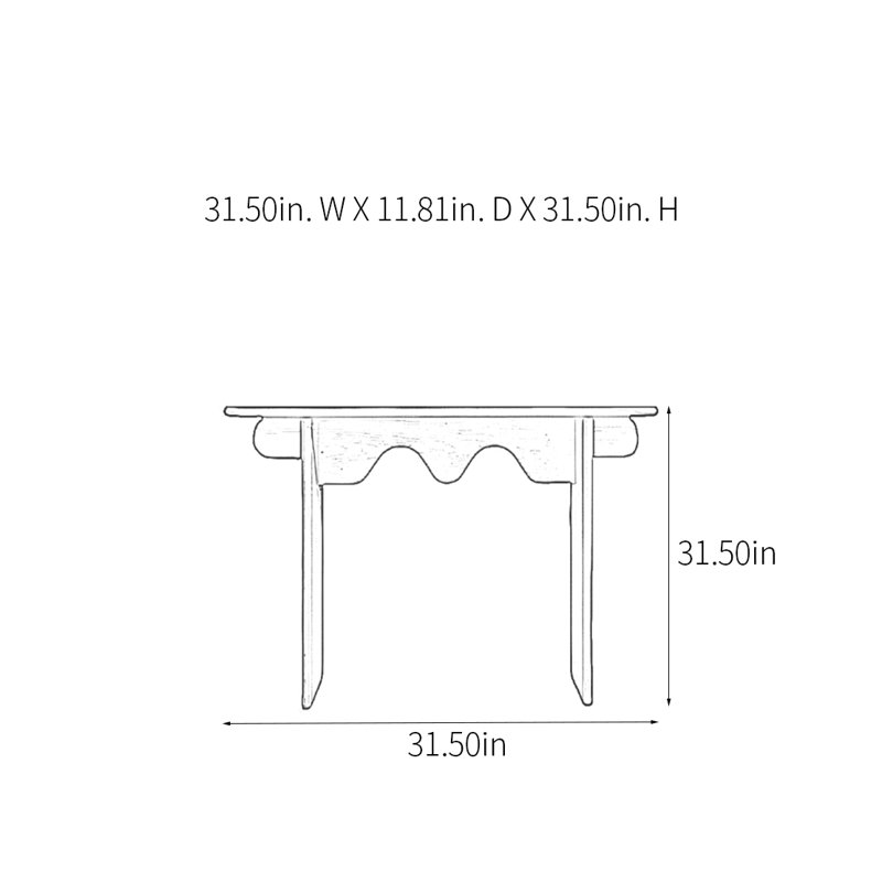 Console Retro Minimalist Art, H 31,5 po x l 31,5 po x P 11,81 po, Noir, noir, noir, noir, Brun