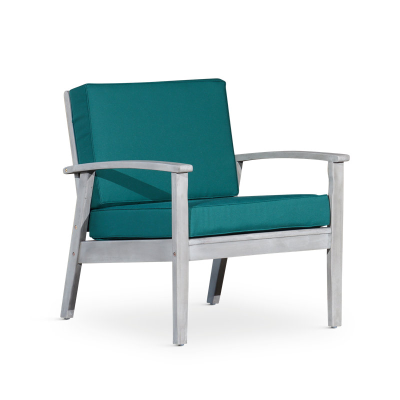 Chaise longue avec coussins moelleux Andrusia, Coussin vert foncé / finition gris argenté