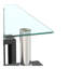 Table de bout moderne en verre trempé 1 pièce, table de bout, table carrée pour le salon, transparent / noir-335956166-335956167