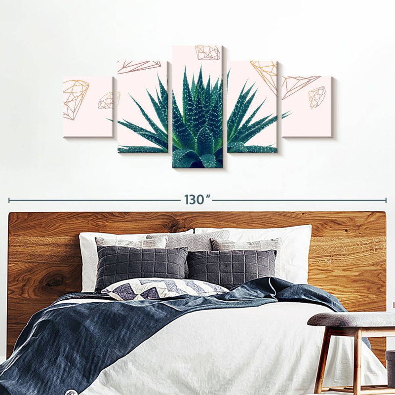 «Succulent Succulent Plant», ensemble de 5 diamants, H 42 po x l 92 po x P 1,25 po