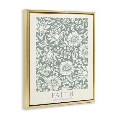 Faith Citation avec cadre flottant à motif floral, design par Wild Apple Portfolio