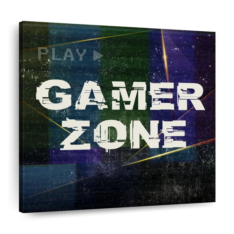 «Video Games Gamer Zone», impression sur toile, H 10 po x l 10 po x P 1,25 po