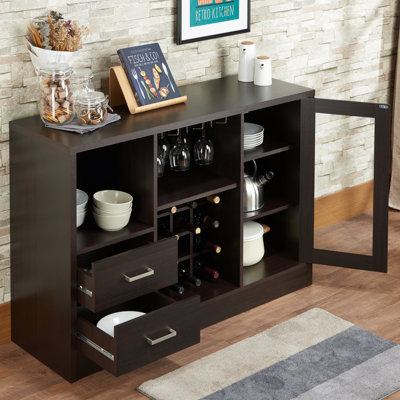 De rangement à vin avec portes - Couleur - Bureau de rangement dissimulé fonctionnel pour votre salle à manger