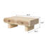 Table basse moderne aux bords arrondis avec tiroir en bois massif et motif floral, beige et jaune, largeur 60 cm, table de rangement astucieuse, lignes épurées, tons chauds, 100 cm L x l 35 cm H, idéale pour les petits espaces