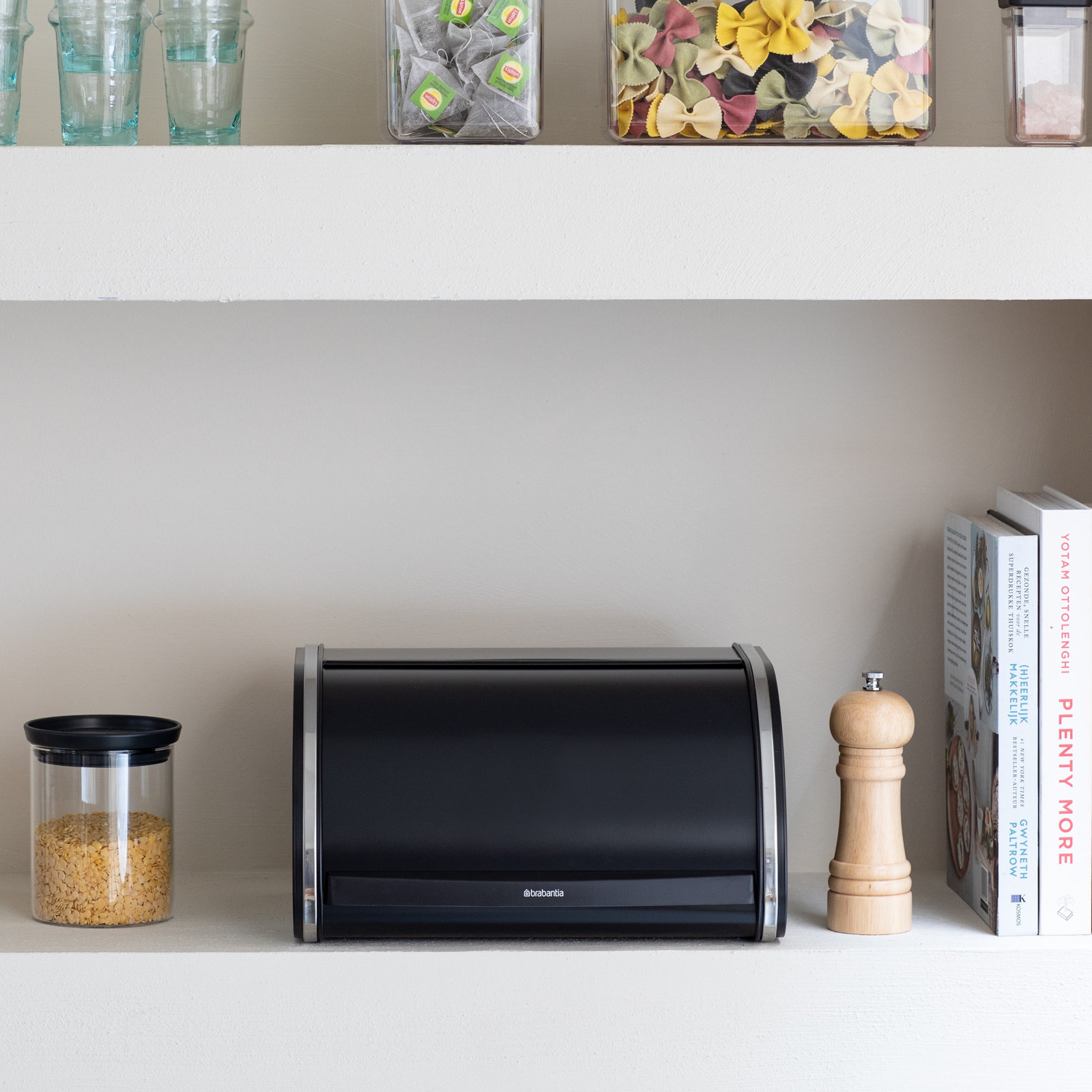 Brabantia Medium Roll Top Bread Box, Matte Black
