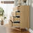 Natural Rattan 8-Drawer Tall Dresser, Modern Wood Storage Chest