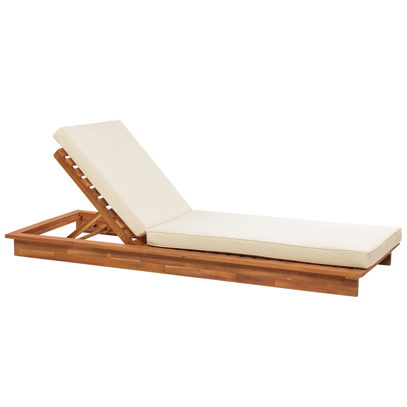 Almasi 190 cm Long Acacia Single Chaise with Cushions