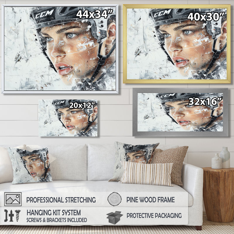 Portrait de joueur de hockey II, 12" H x 20" W, Wrapped Canvas, Does Not Apply