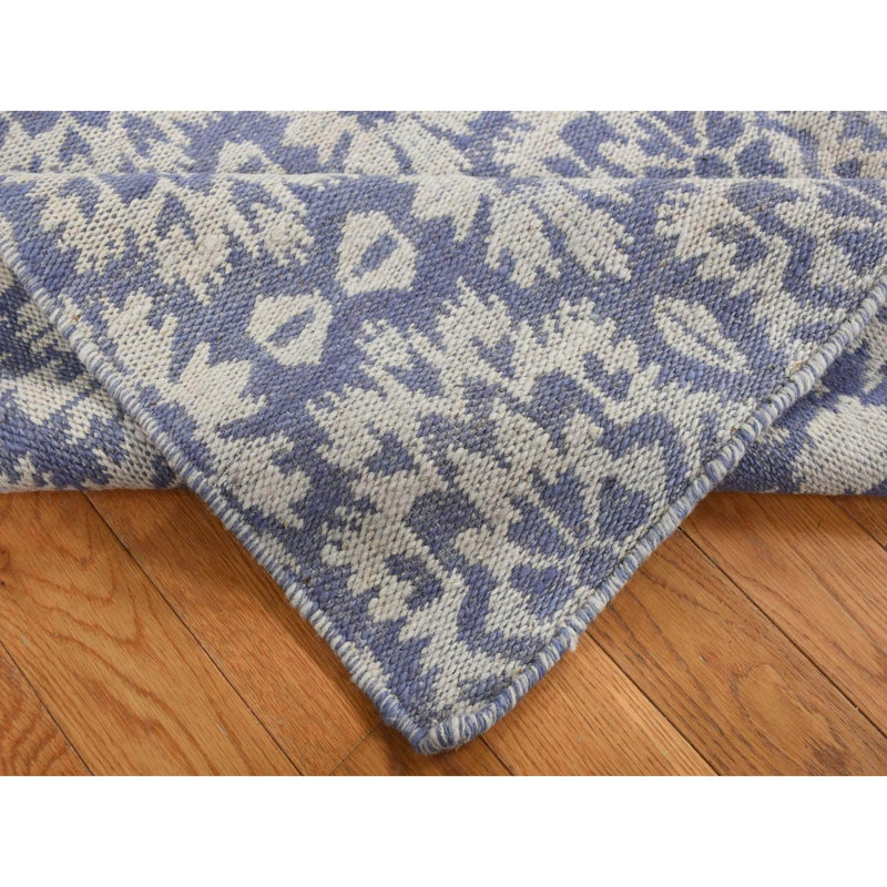 5'3"x7'5" Purple Pure Wool Hand Woven Flat Weave Kilim Reversible Rug B5D271F5A2FC460A956547E6DF70DB92