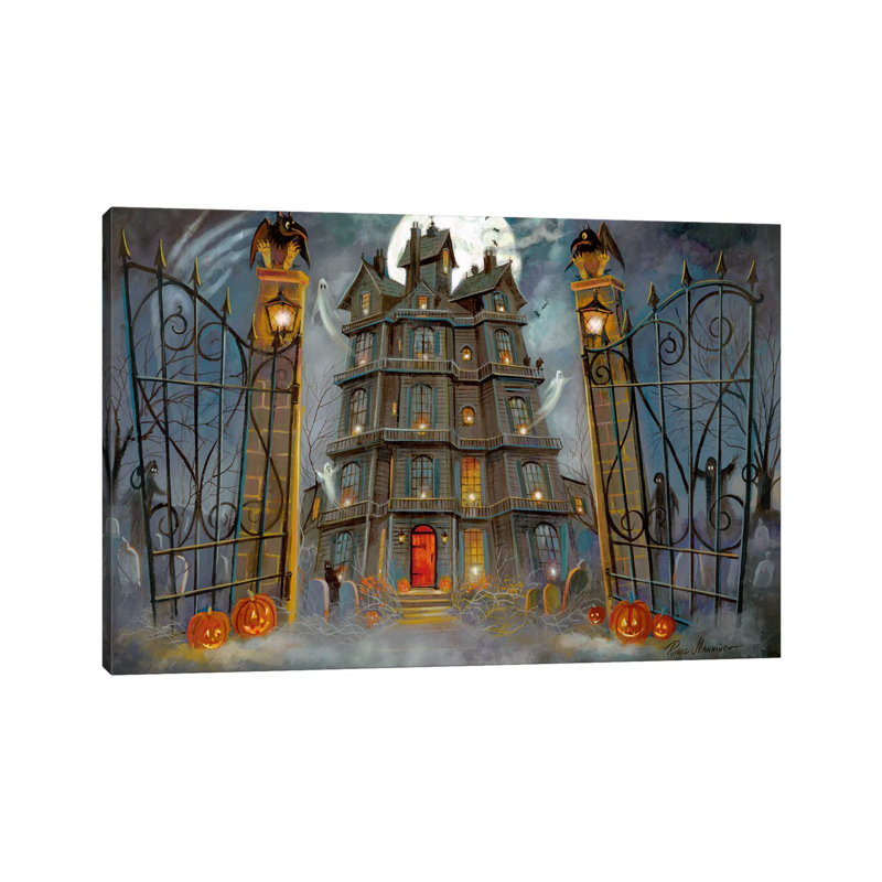 Haunted Mansion par Ruane Manning - reproduction d'art, Aucun mat, H 26 po x l 40 po x 1,5 po, Toile tendue