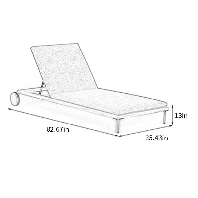 Chaise longue de plage pour l'extérieur, Bois naturel