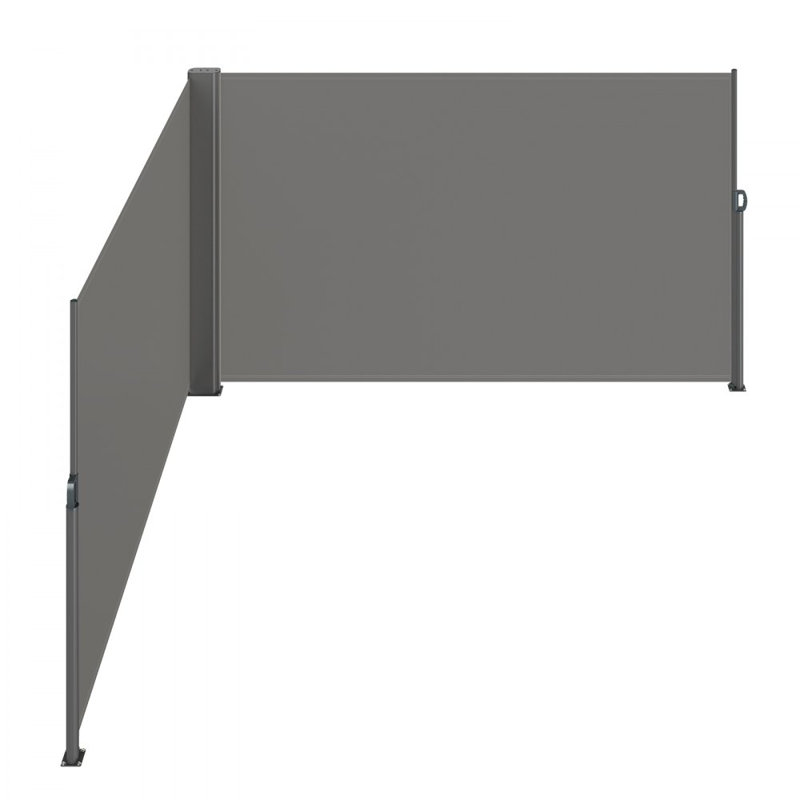 Manual Retraction Side Awning in Beige, Gray, 19.7' H x 5.9' W